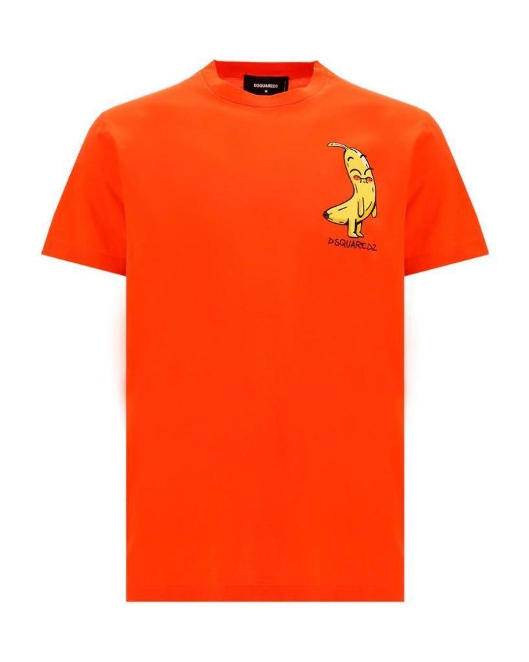 DSquared² Orange Logo Banana Character-Print T-Shirt for men