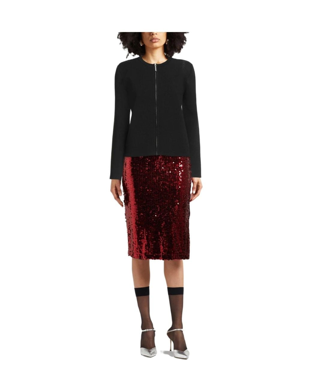 Marni Black Two-Color Knitted Cardigan