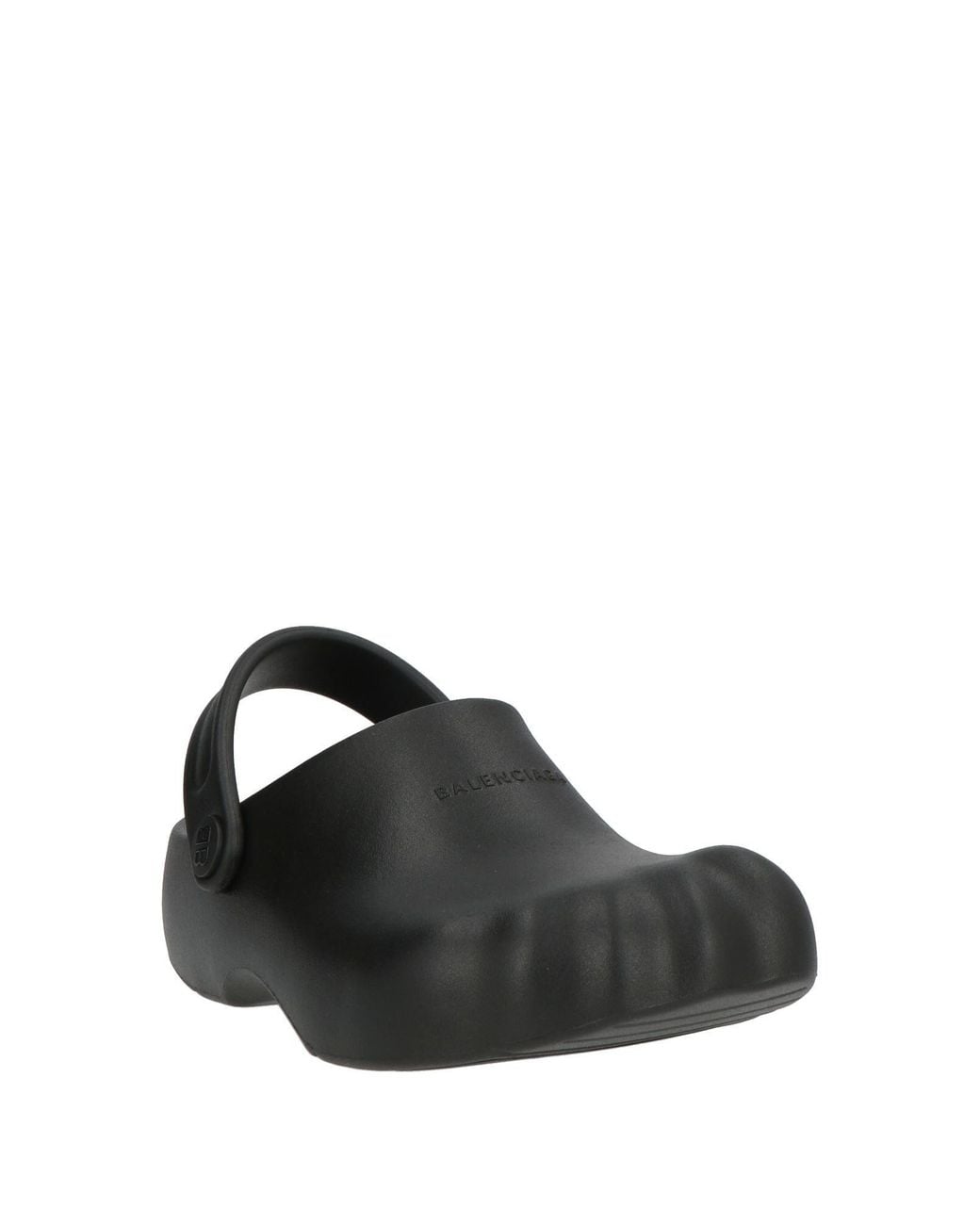 Balenciaga Black Classic Roundtoe Rubber Slippers