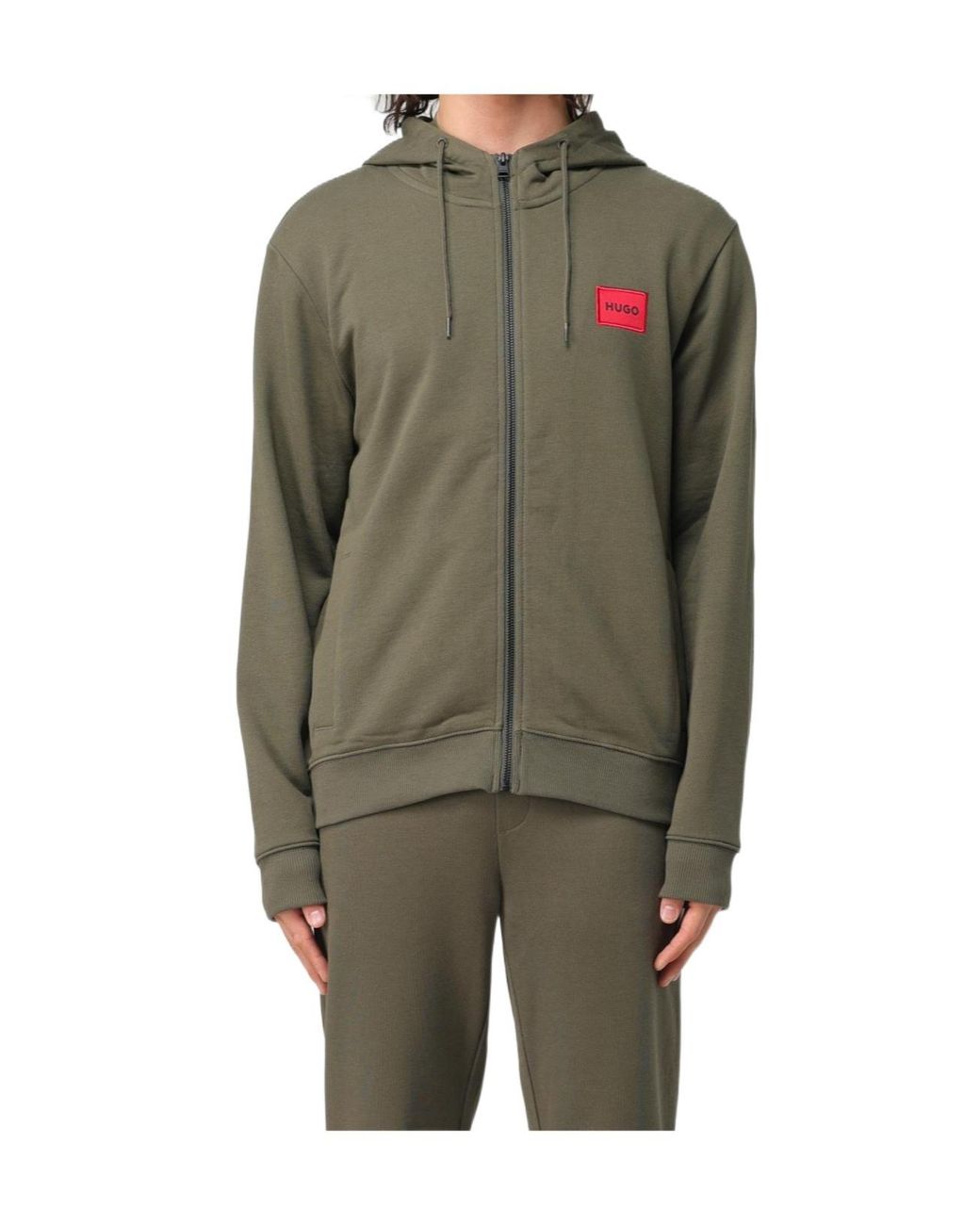 Boss Green Zippered Hoodie for men