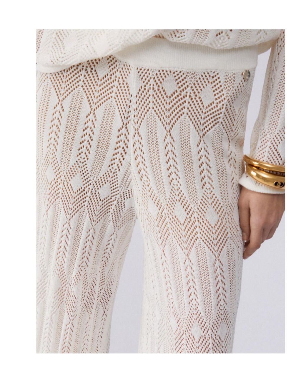 Liu Jo White Open-Work Trousers