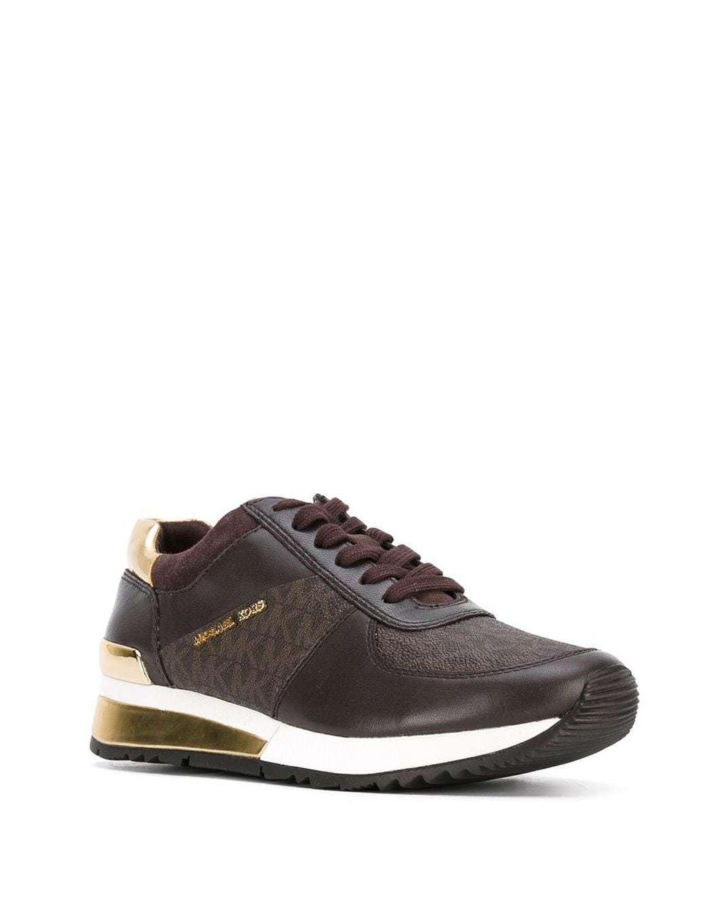 MICHAEL Michael Kors Brown Michael Kors Allie Logo Sneakers