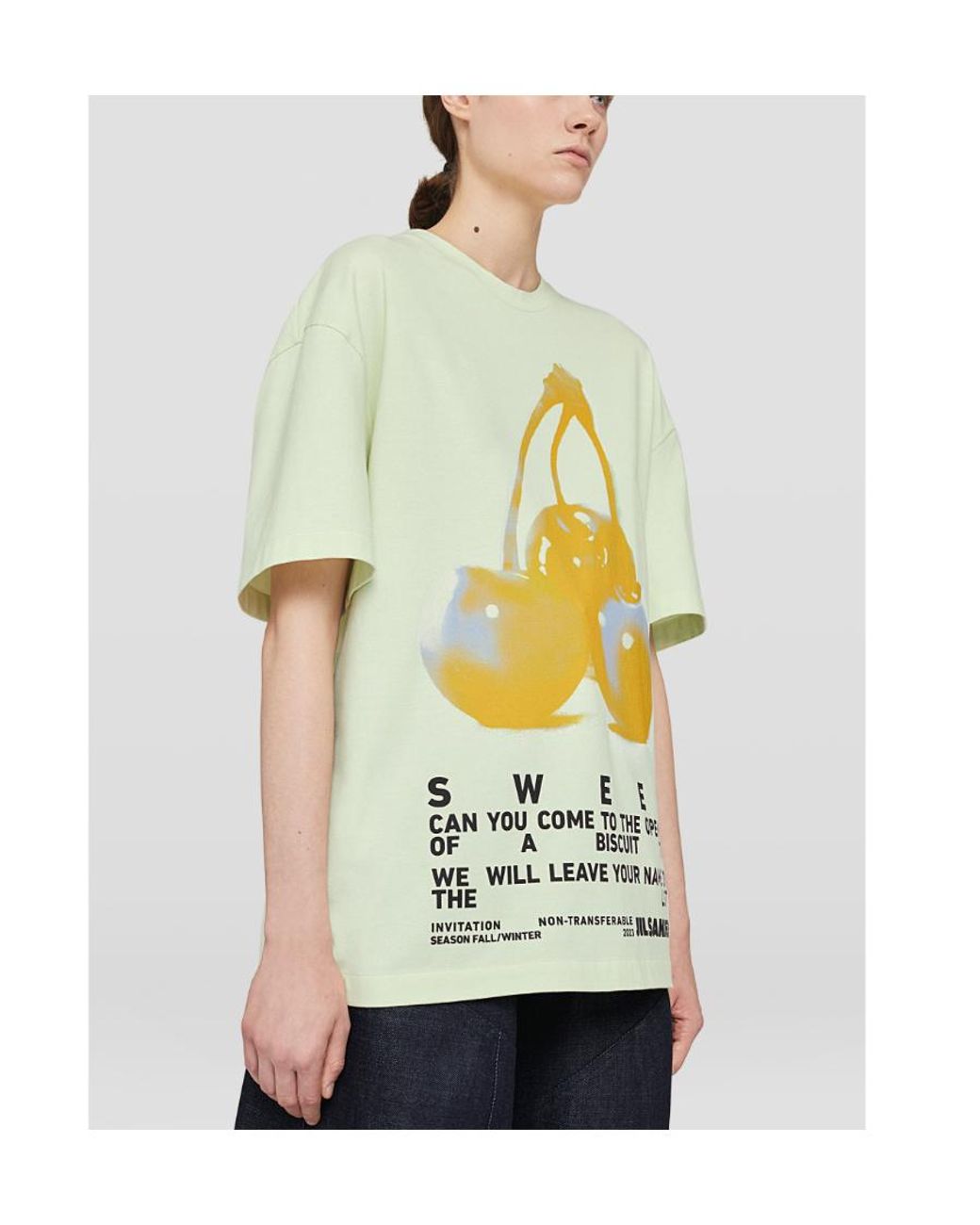 Jil Sander White Graphic Printed Oversize T-Shirt