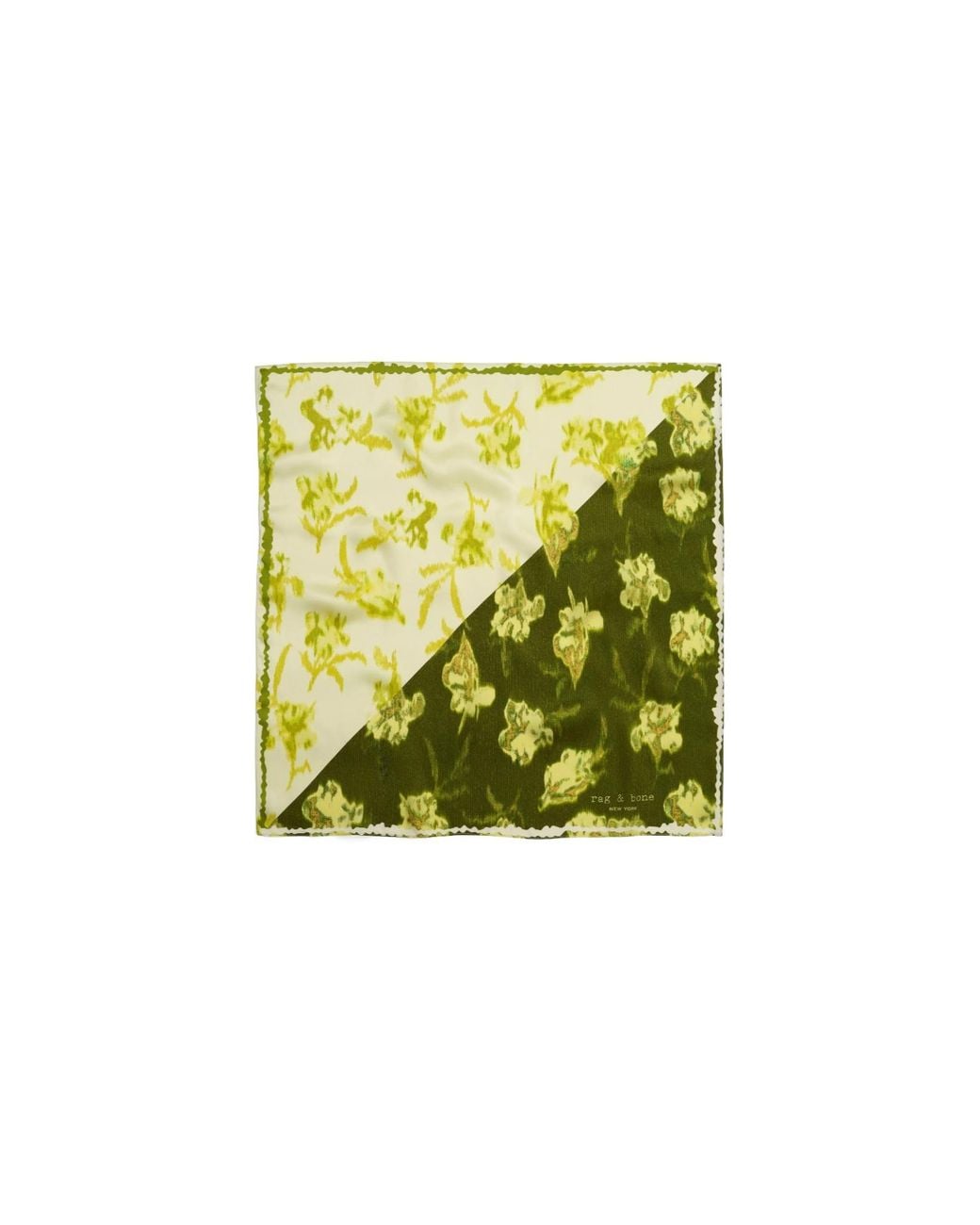 Rag & Bone Green Printed Square Scarf