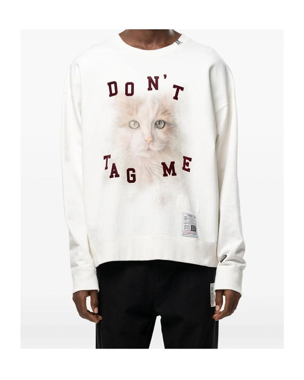 Maison Mihara Yasuhiro White Cat Printed Sweatshirt for men