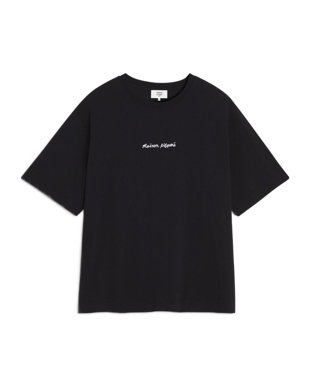 Maison Kitsuné Black Maison Kitsuné Line Handwriting Oversized T-Shirt for men