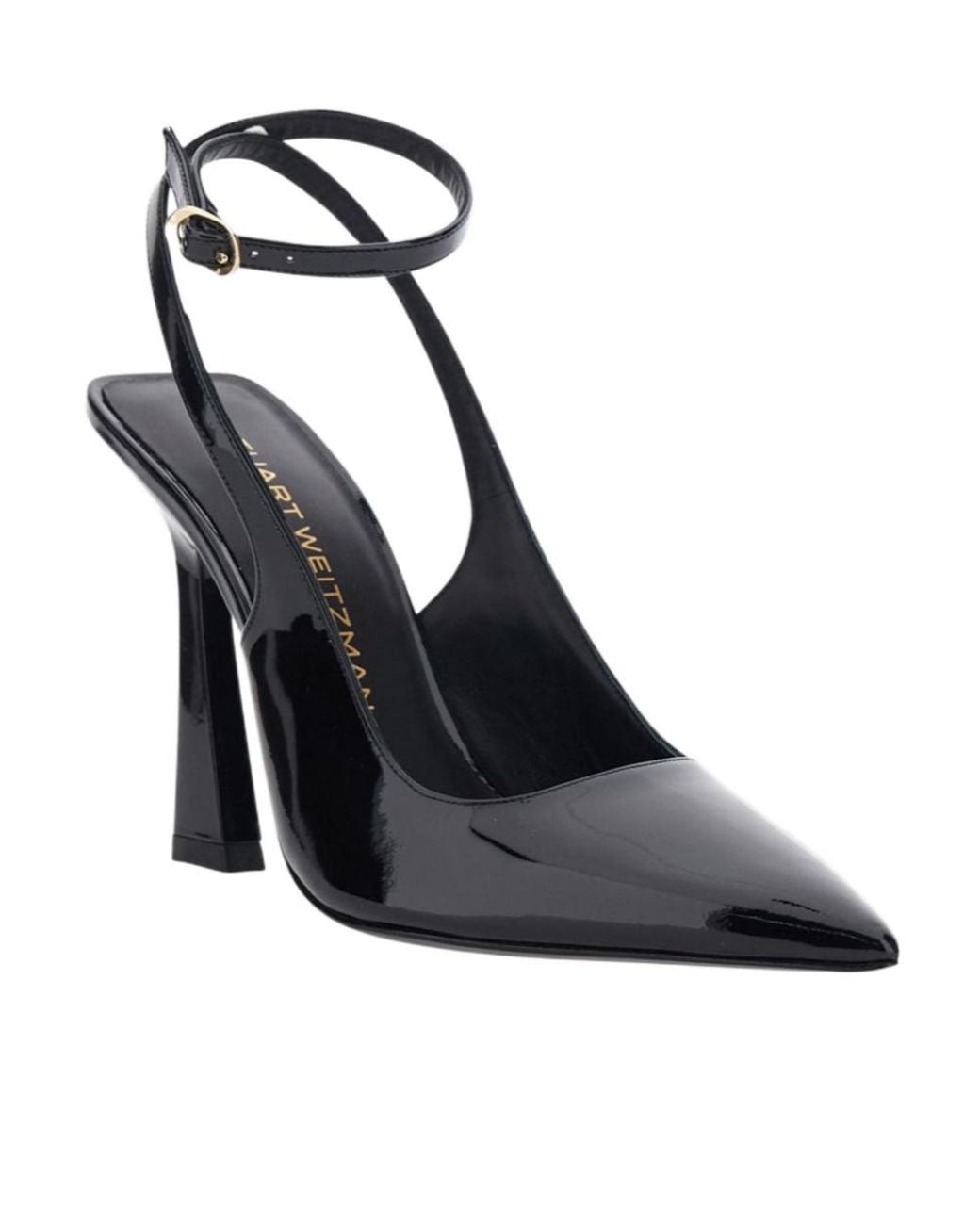 Stuart Weitzman Black Pointed-Toe High-Heeled Sandals