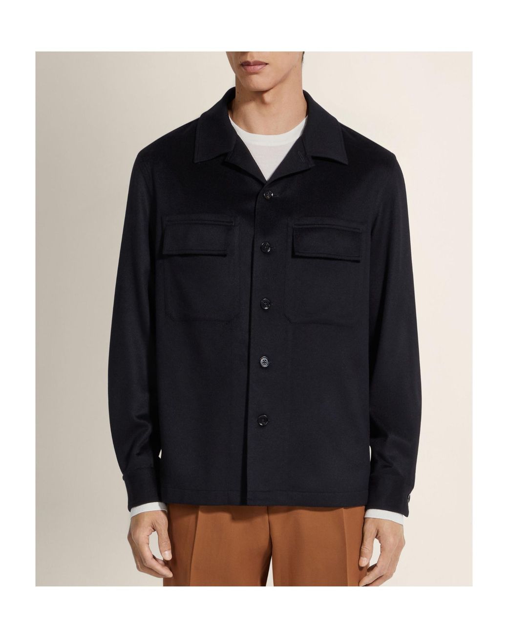 Zegna Blue Oasi Buttoned Straight Hem Shirt for men