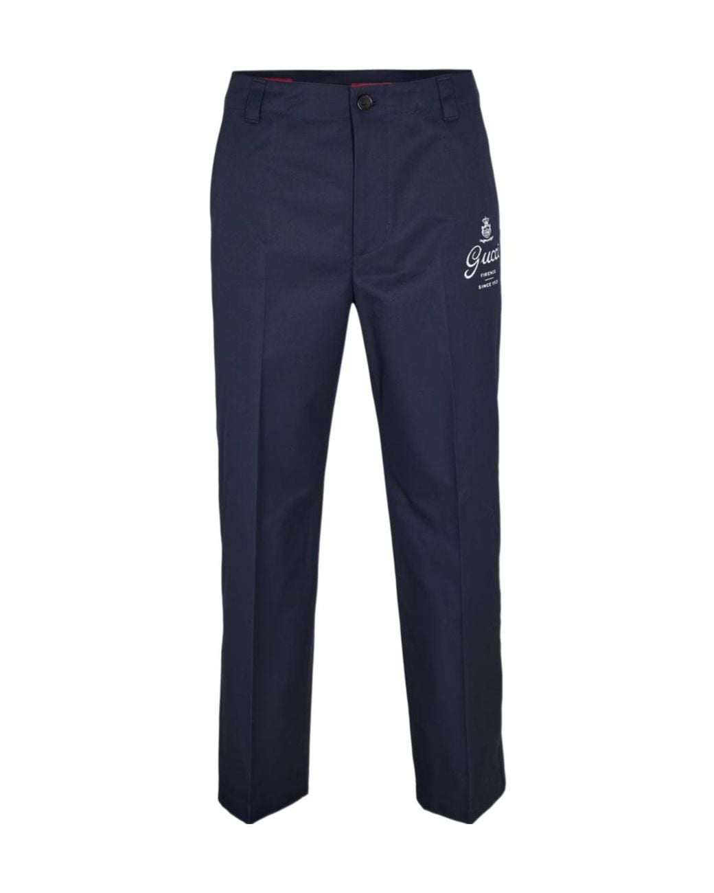 Gucci Blue Twill Trousers Sn61 for men