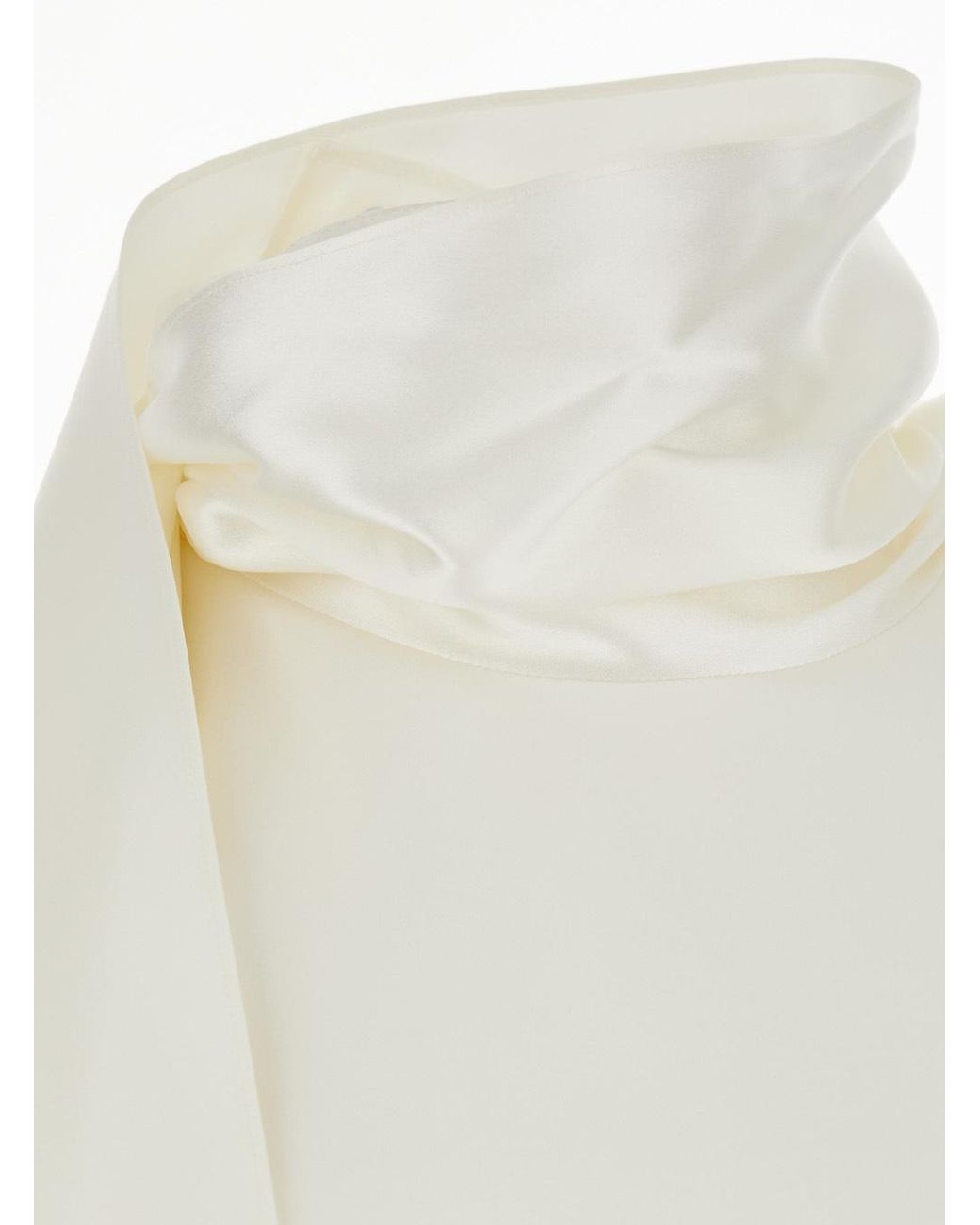 Bottega Veneta White Stretch Satin Top