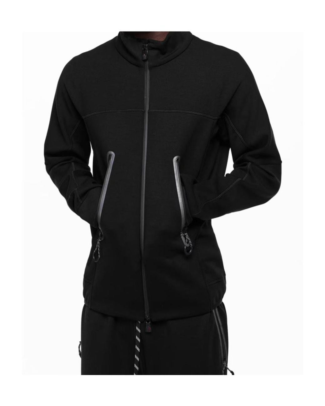 Moncler Black Logo Zip-Up Sweatshirt for men