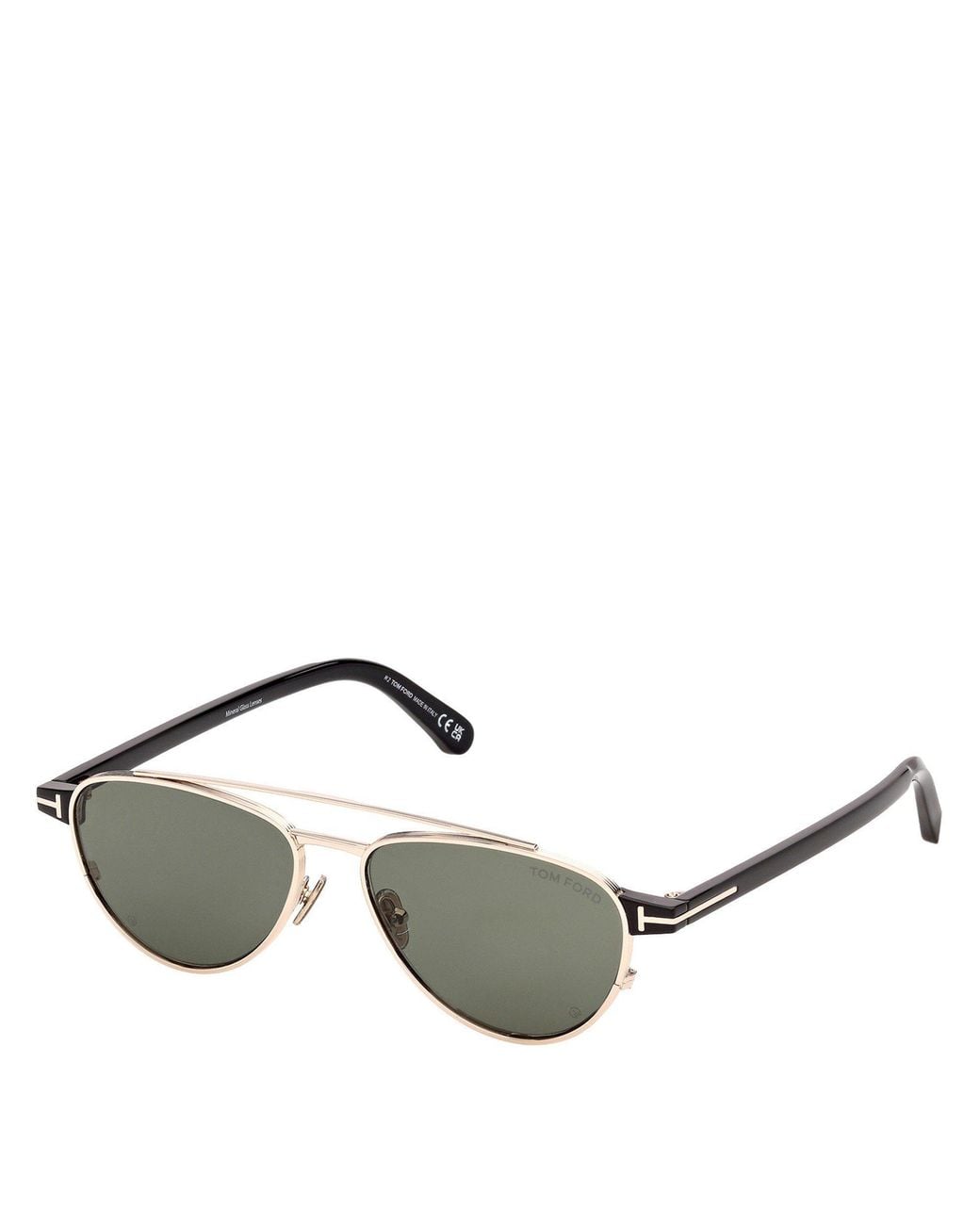 Tom Ford White Double Beam Pilot Sunglasses for men