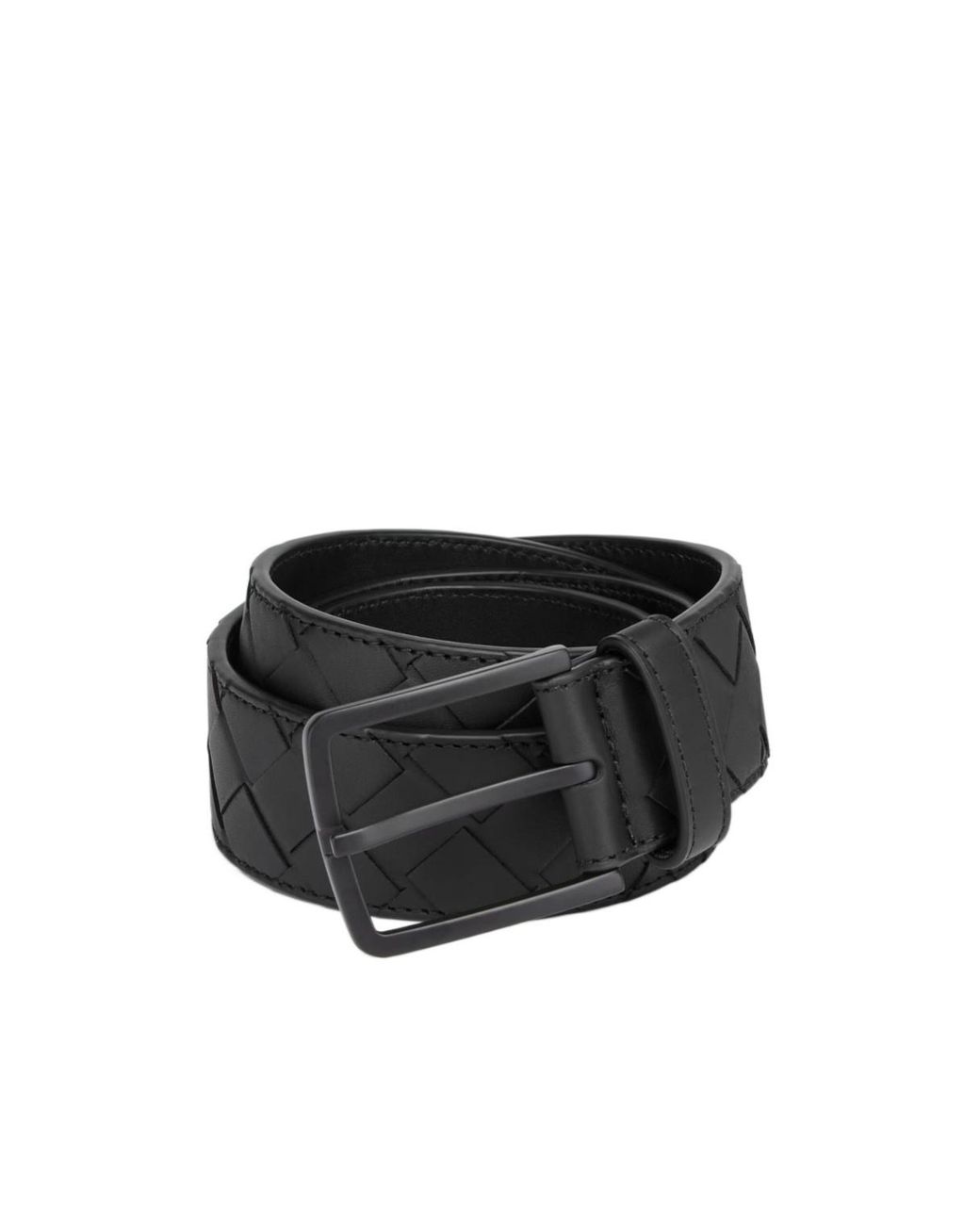 Bottega Veneta Black Woven Buckled Belt for men