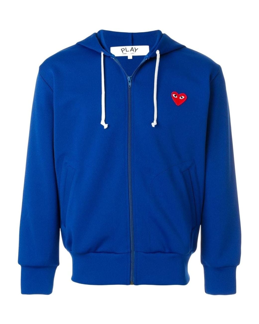 COMME DES GARÇONS PLAY Blue Comme Des Garçons Play Heart Logo Patch Zip-Up Hoodie for men