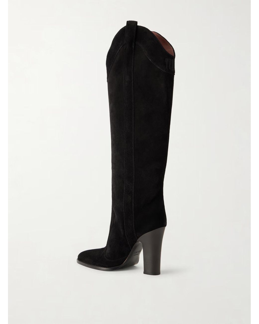 Paris Texas Black Solid Color Suede Knee Boots