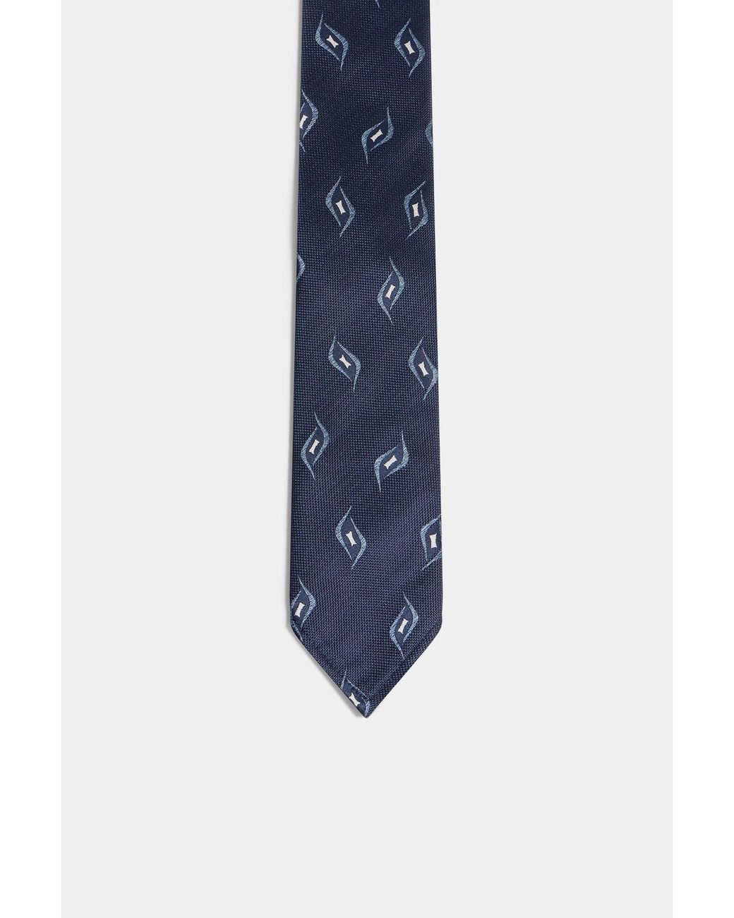 DSquared² Blue Geometric-Print Tie for men