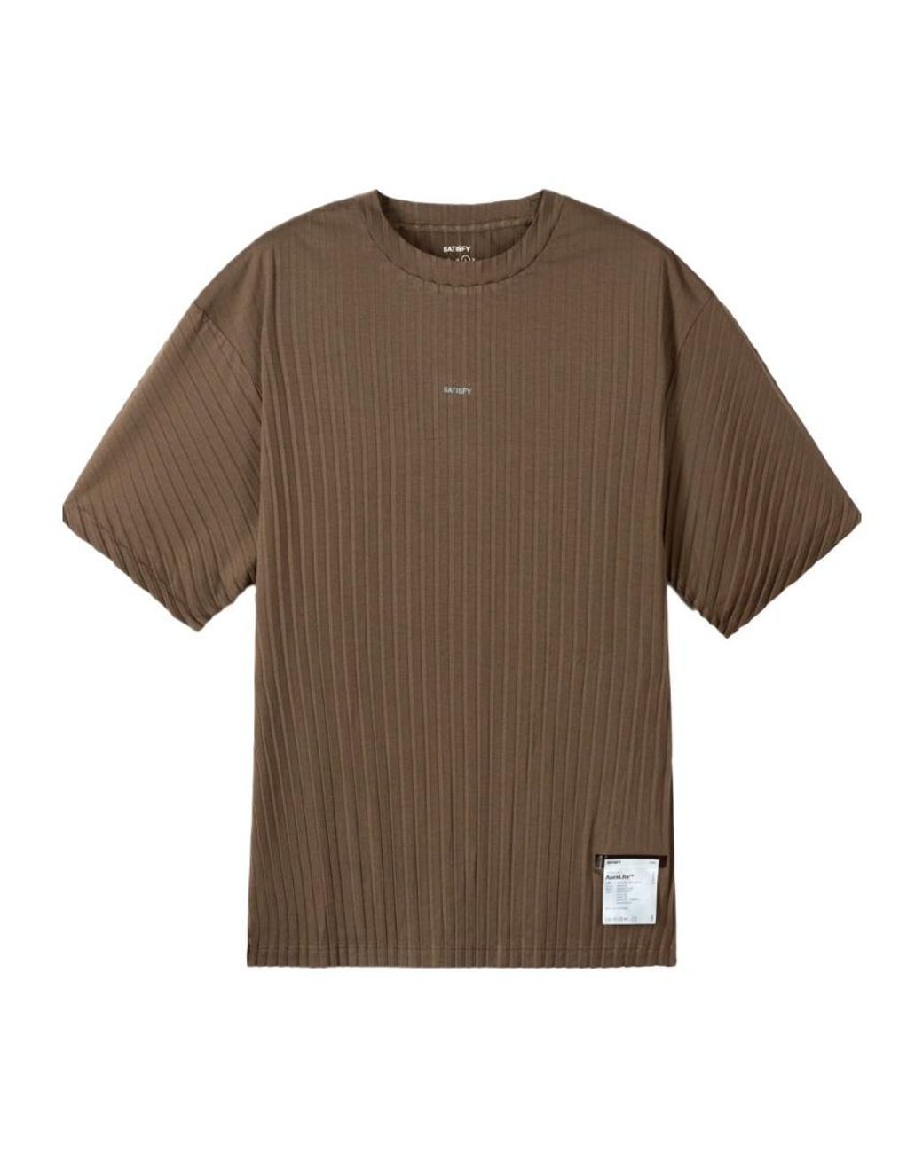 Satisfy Brown Auralite Pleated T-Shirt for men