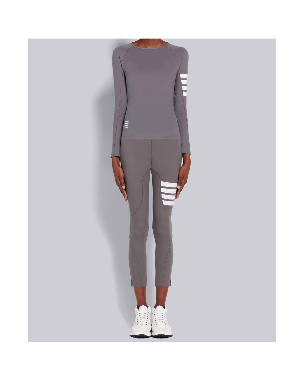 Thom Browne Blue 4-Bar Compression Long Sleeve Top