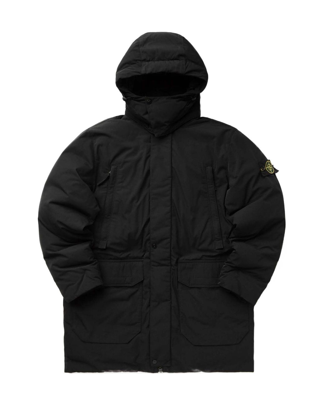 Stone Island Black Hooded Down Jacket for men