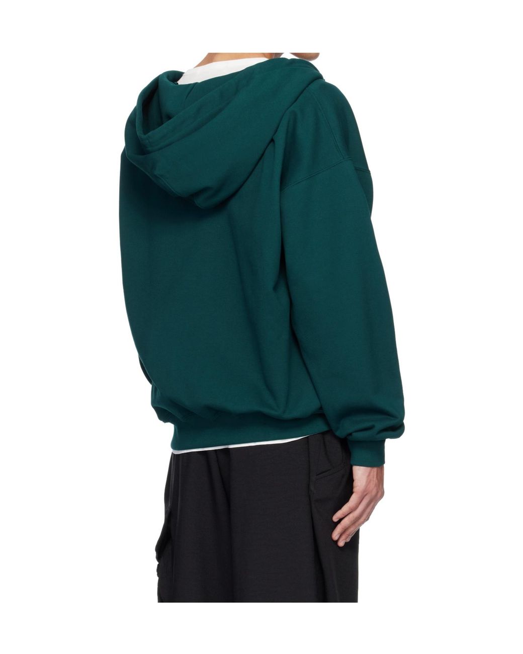 Y-3 Green Fl Zip-Up Hooded Sweatshirt for men