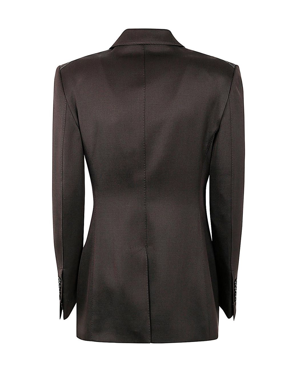 Tom Ford Black Double Breasted Satin Blazer