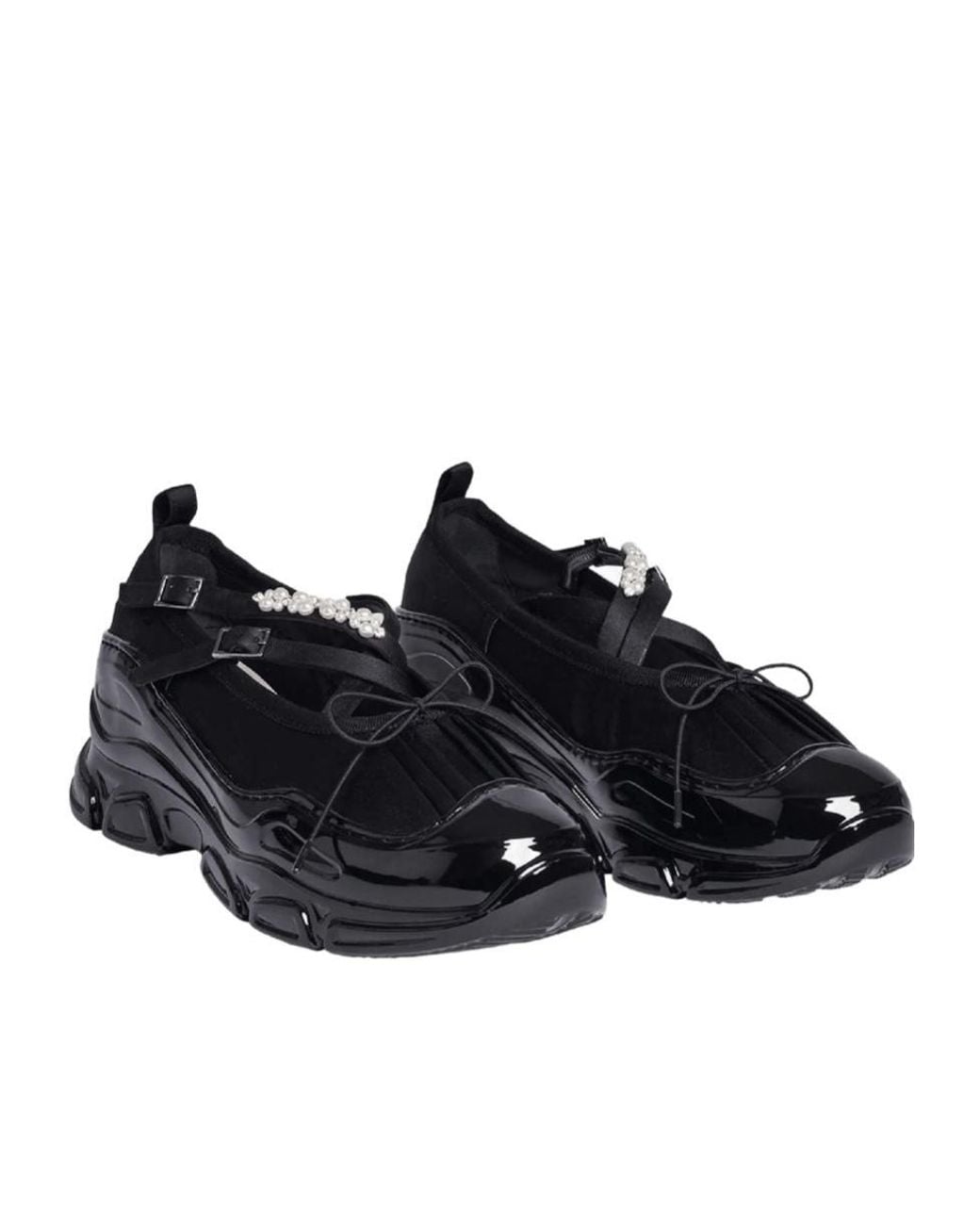 Simone Rocha Black Beaded Tracker Sneakers