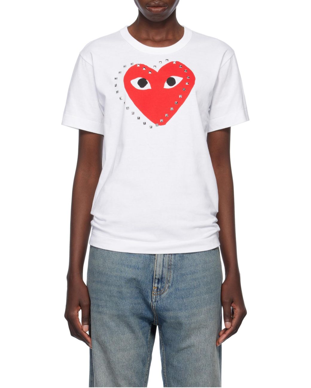 COMME DES GARÇONS PLAY White Crew Neck T-Shirt