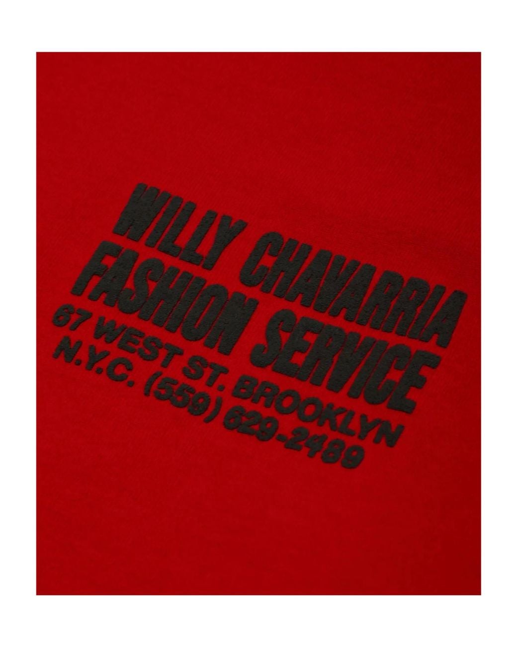 Willy Chavarria Red Fashion Service Logo T-Shirt for men