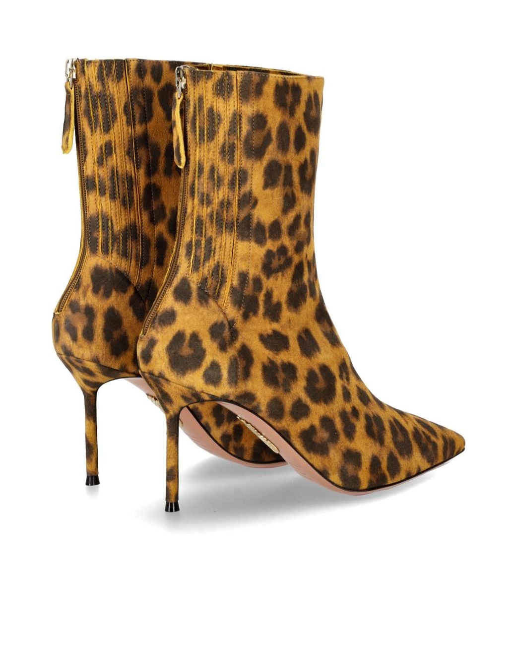 Aquazzura Brown Leopard Printed Anckle Boots