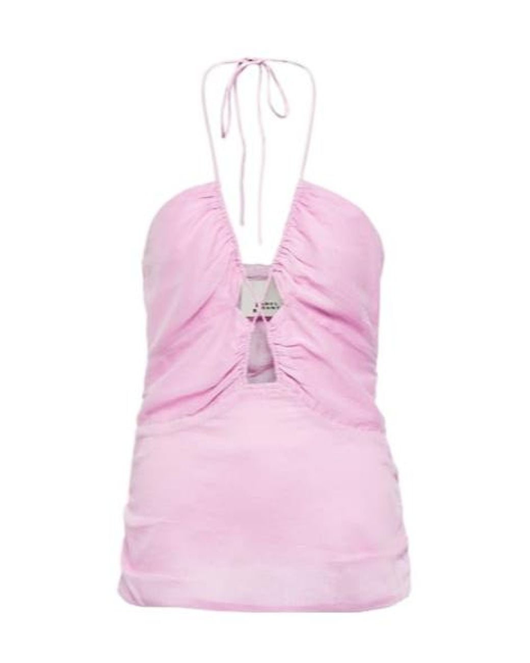 Isabel Marant Pink Becki Printed Cotton And Silk Top