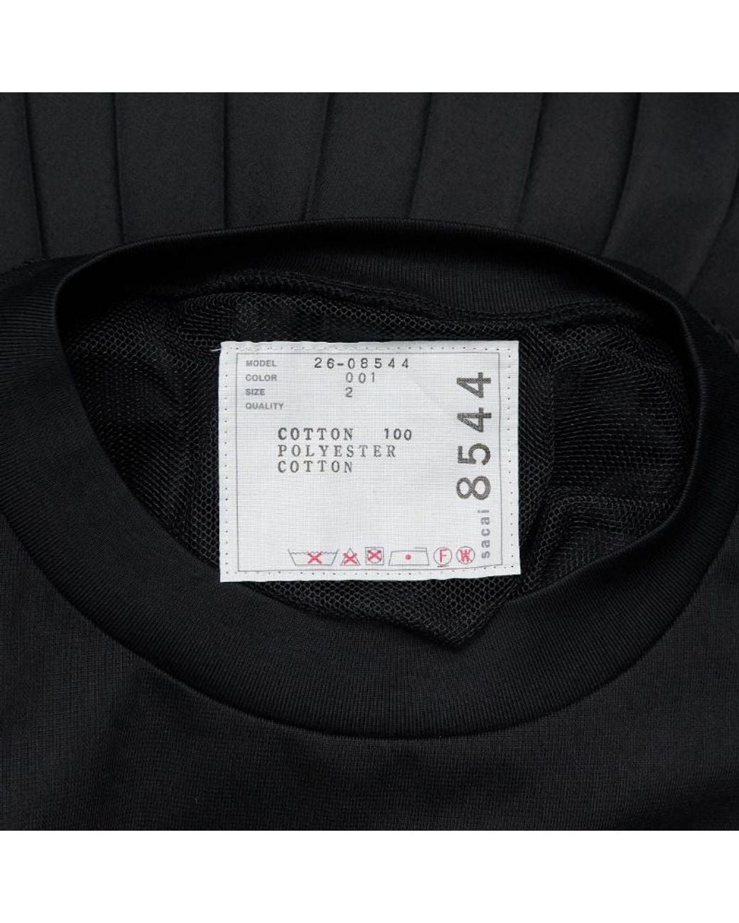 Sacai Black Poplin X Cotton Jersey T-Shirt