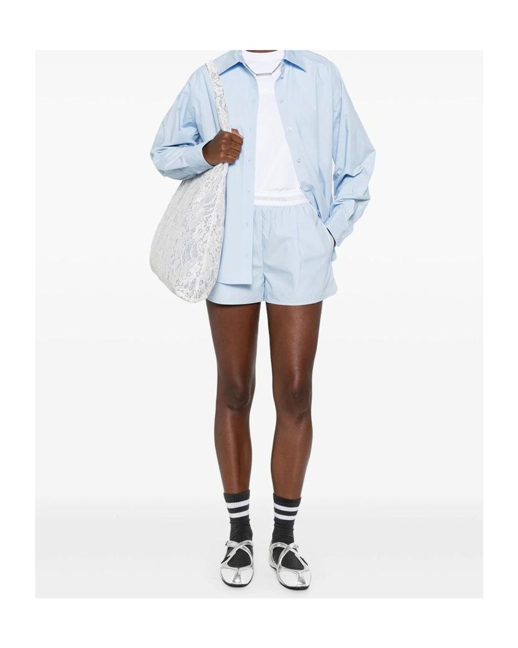 Alexander Wang Blue Long-Sleeved Oversized Shirt