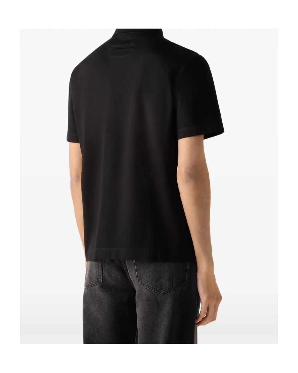 Zegna Black Classic Short-Sleeve Polo Shirt for men