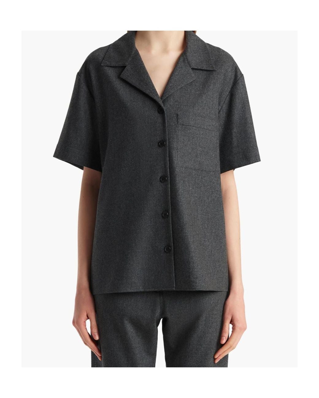 Khaite Black Riordan Short-Sleeved Shirt