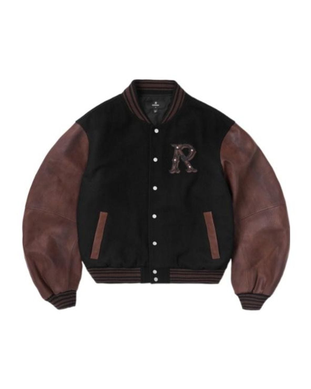 Represent Black Varsity Bomber Jacket for men