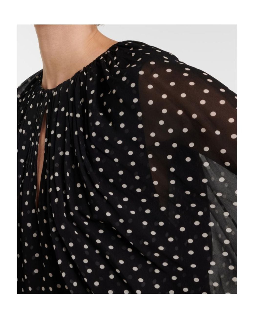Dorothee Schumacher Black Dancing Dots Polka-Dot Maxi Dress