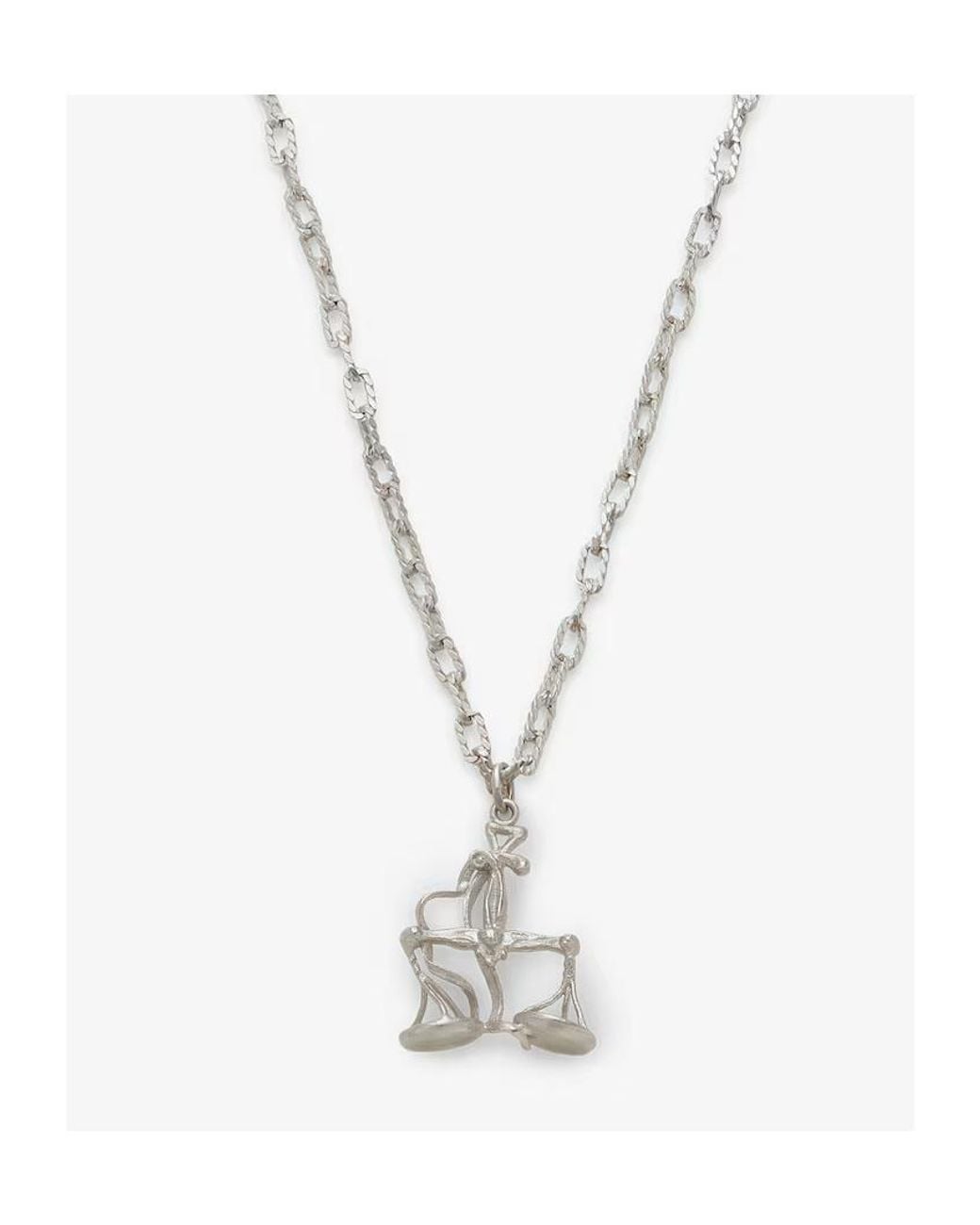 Fendi White Colored Metal Necklace