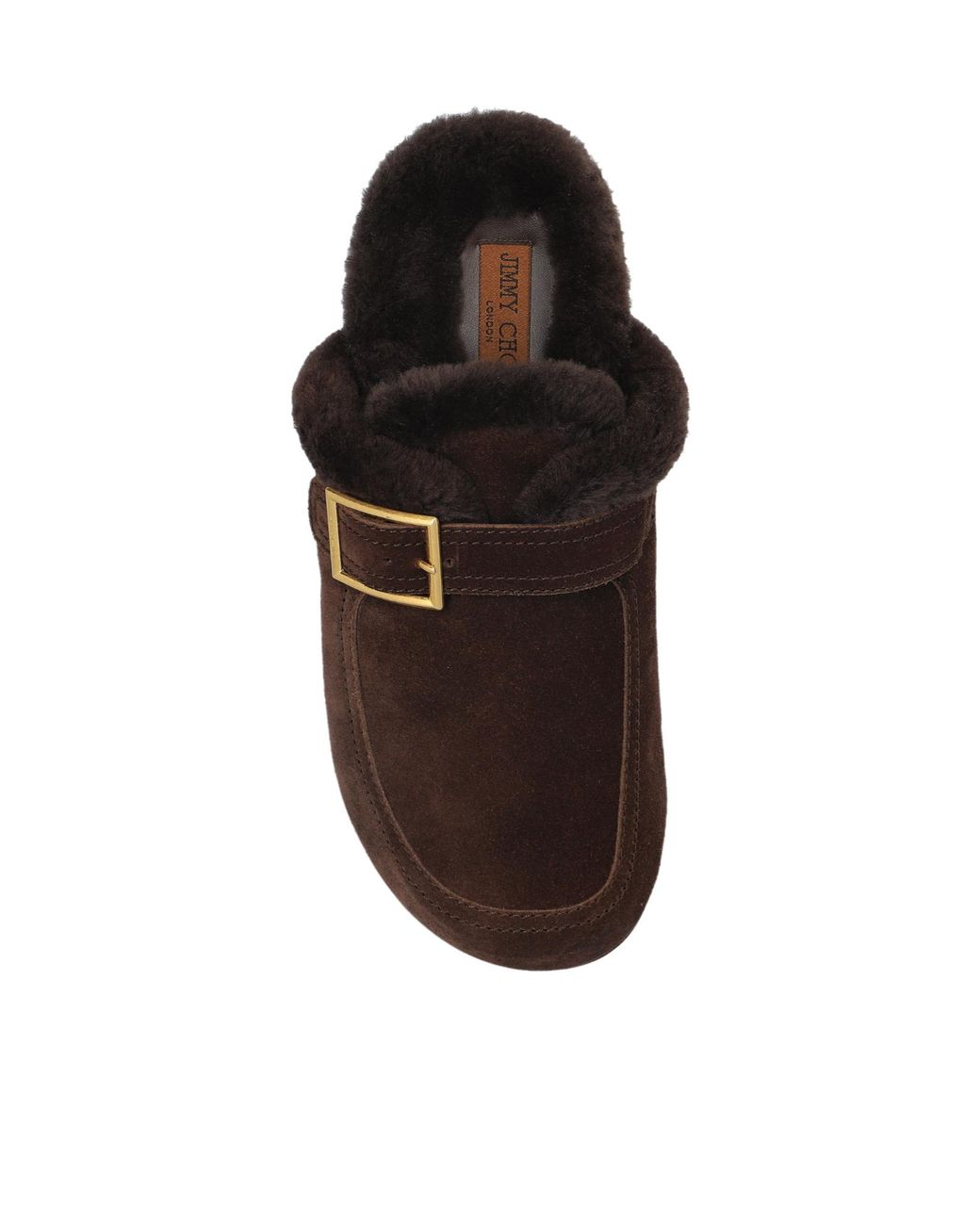Jimmy Choo Brown Square Buckle Mules