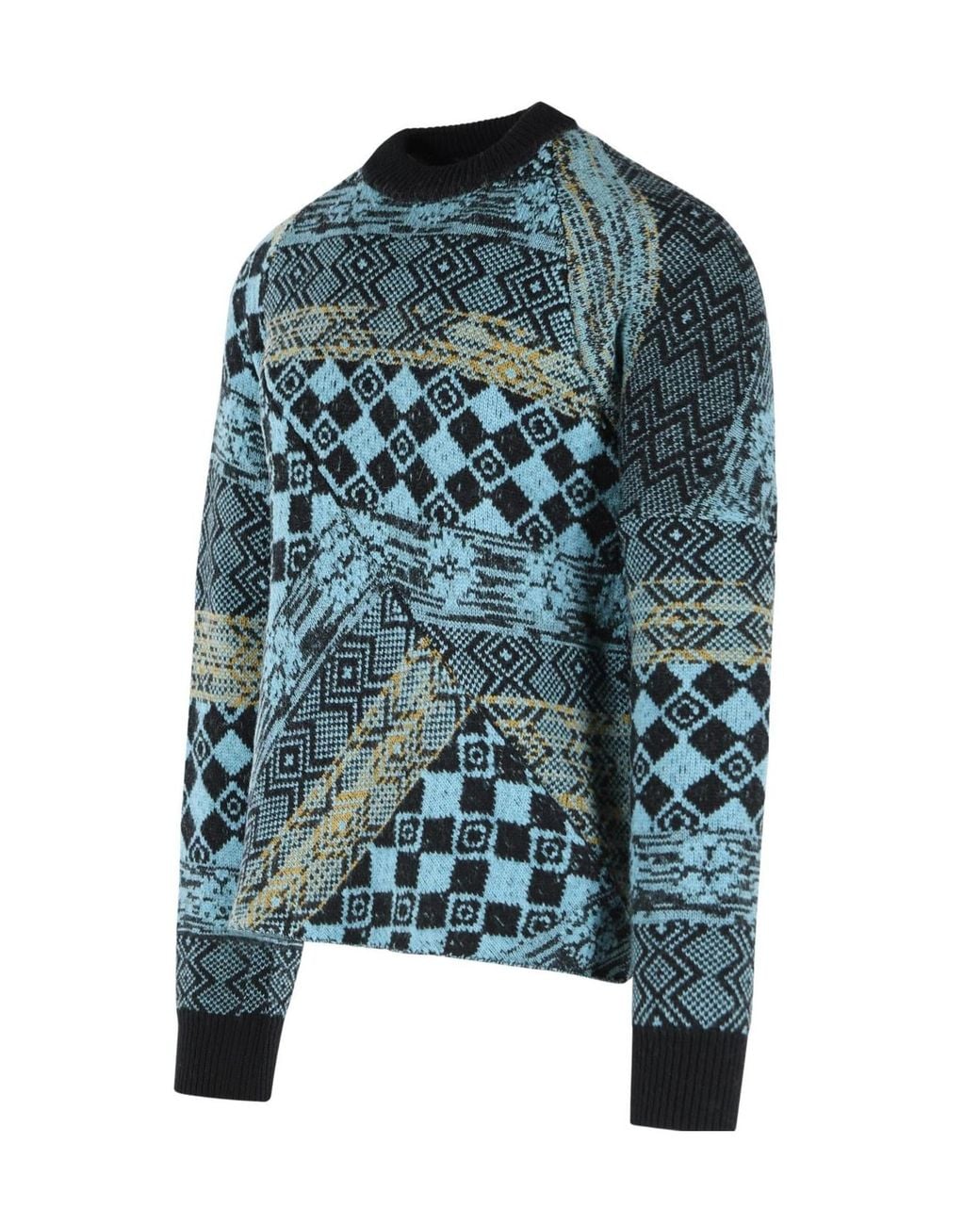 Dries Van Noten Blue Long-Sleeved Sweater for men