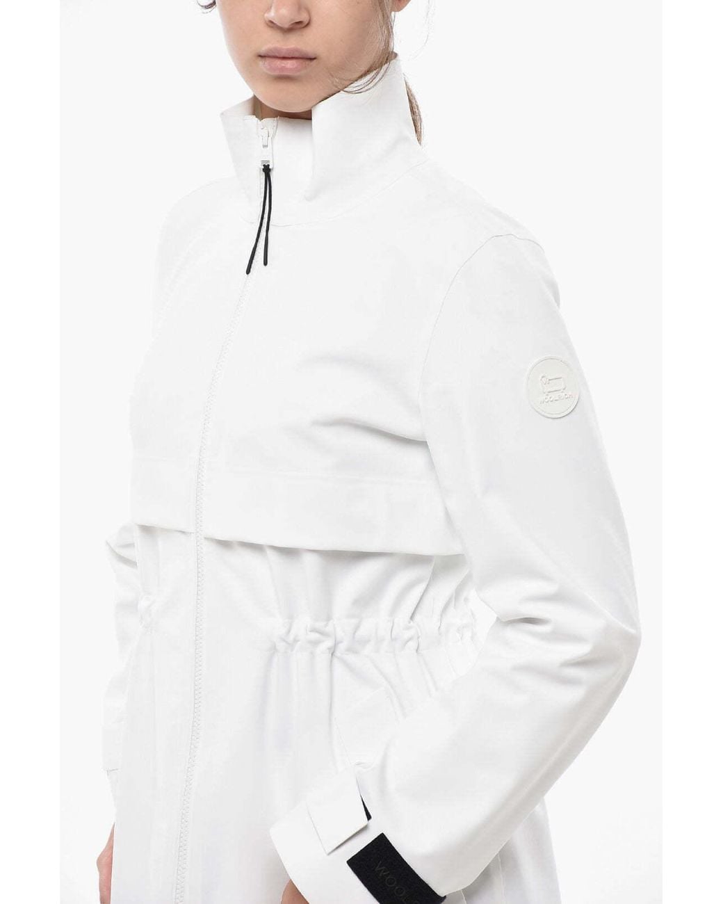Woolrich White Pequea Logo Patch Coat