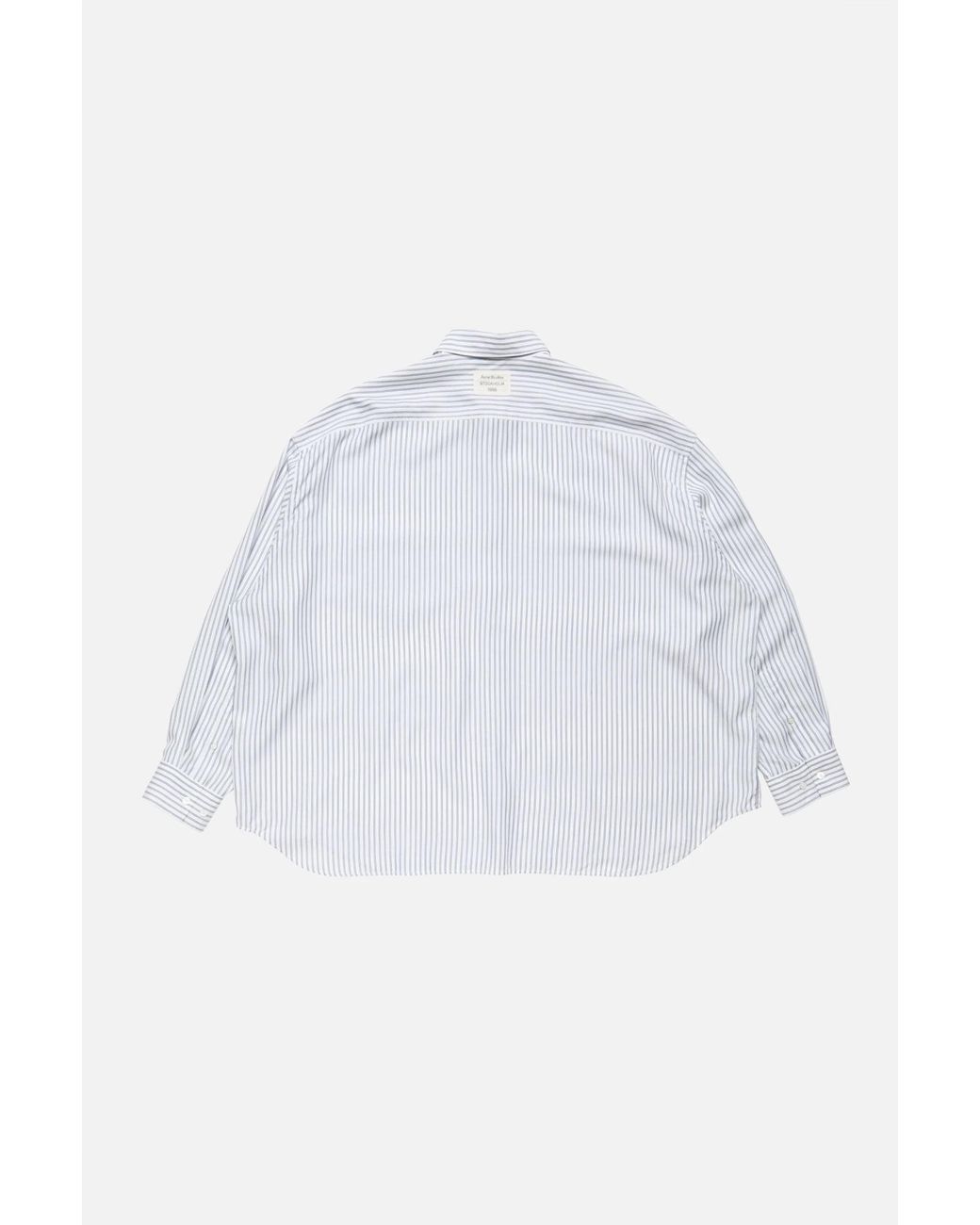 Acne White Striped Button-Up Shirt for men