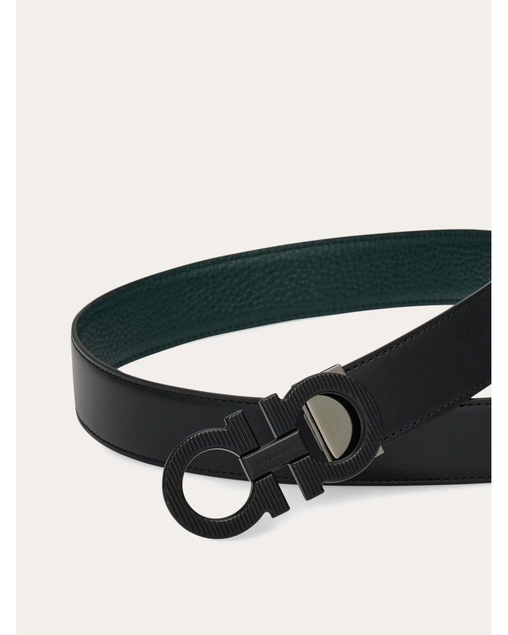 Ferragamo Black Adjustable And Reversible for men