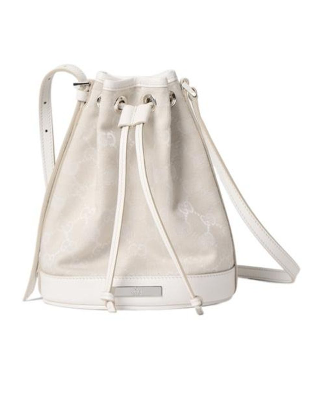 Gucci Natural Mini Bucket Bag With Plaque