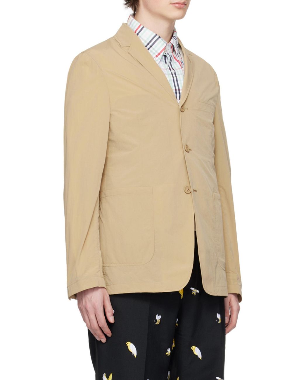 Thom Browne Natural Unconstructed Single-Breasted Blazer for men