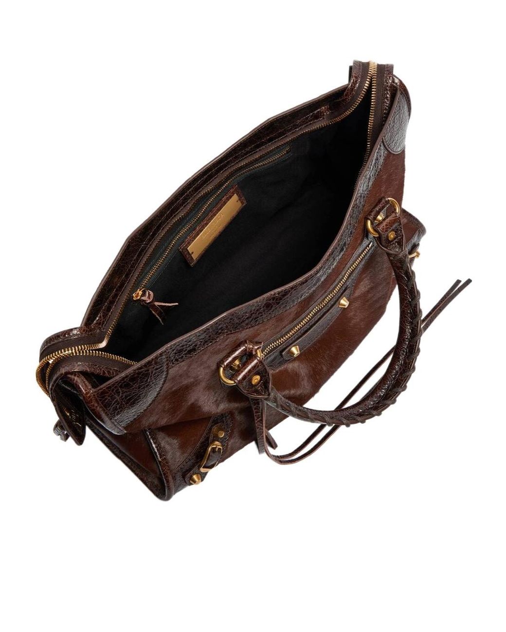 Balenciaga Brown Classic Studded Tote Bag
