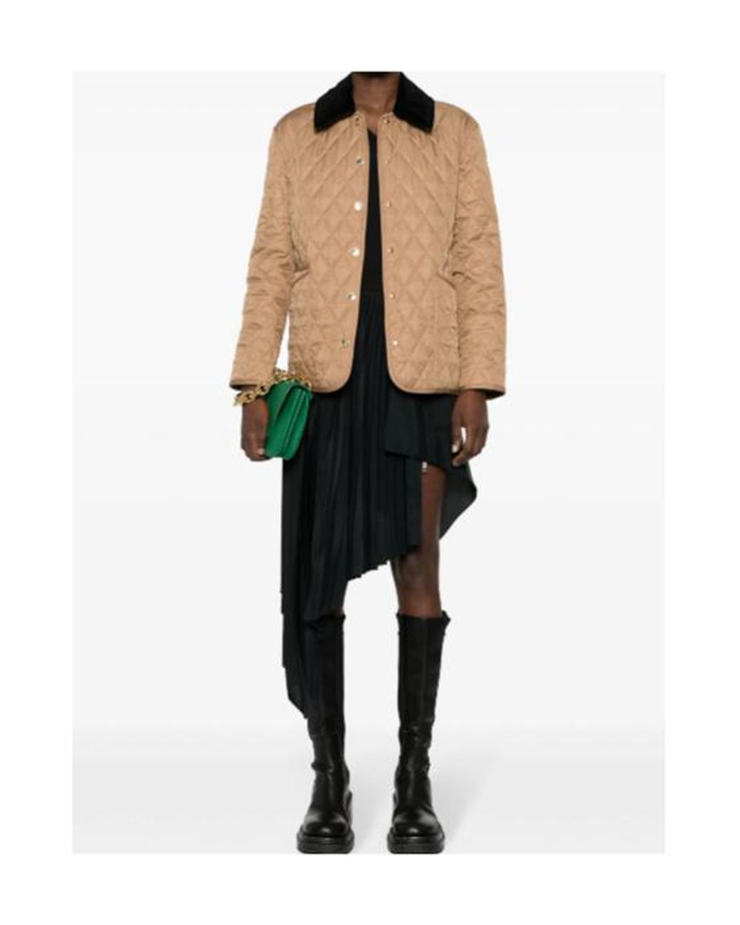 Burberry Natural Long Sleeved Quilted Jacket