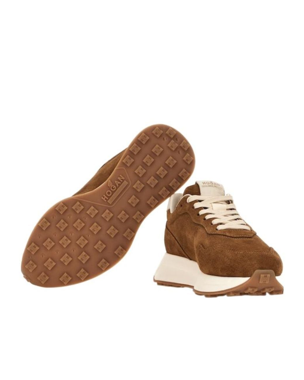Hogan Brown H641 Lace-Up Sneakers