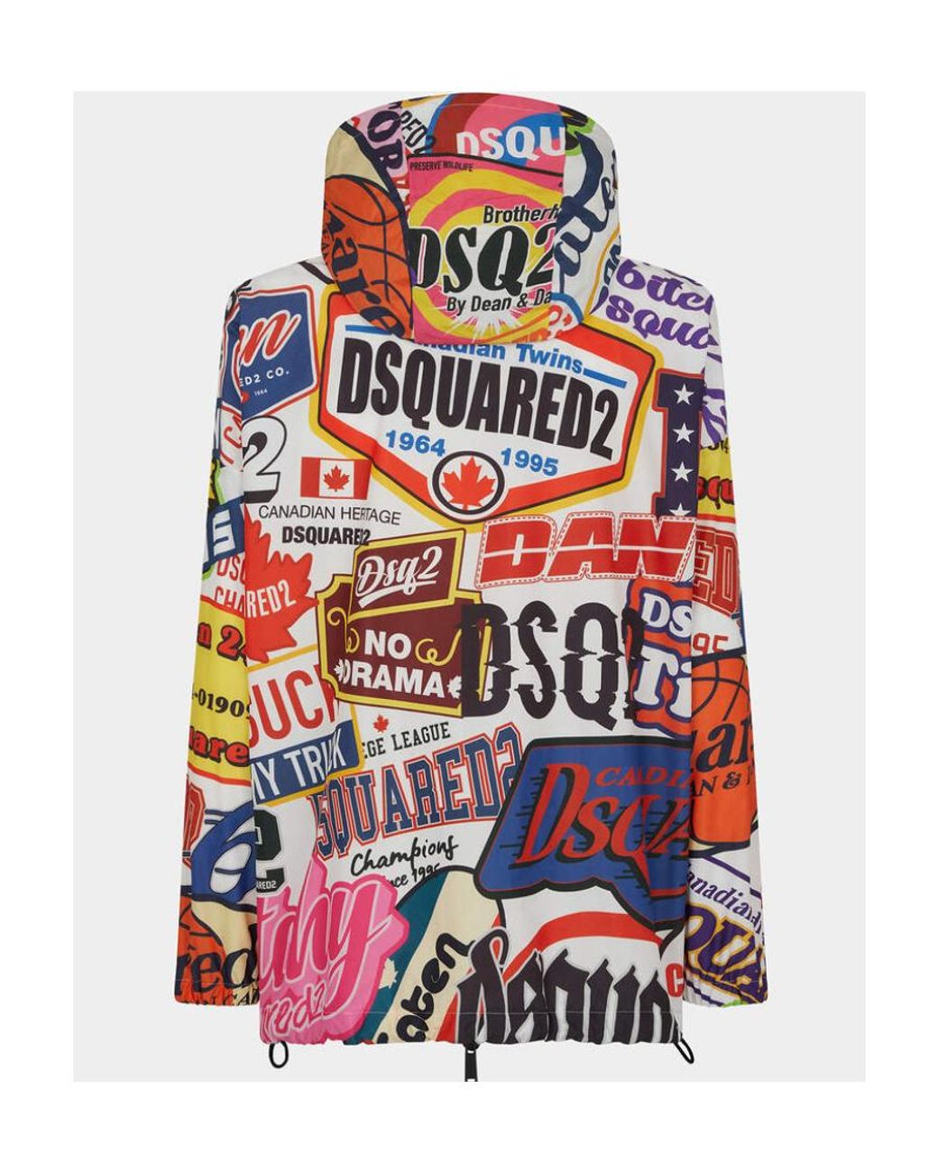 DSquared² White Logomania Patterned Windbreaker for men