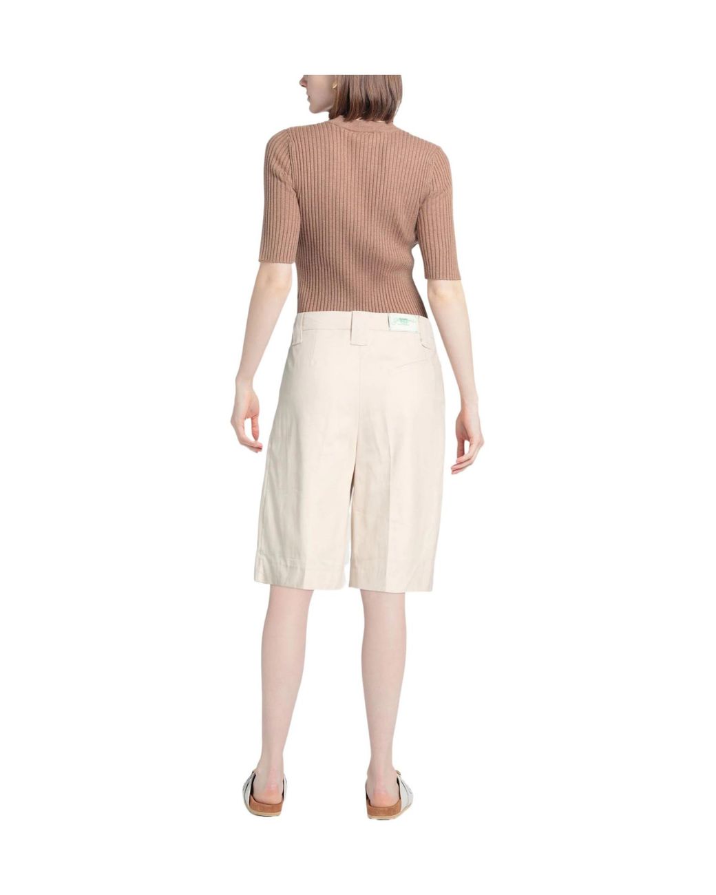 Ganni Natural Solid Color Simple Shorts