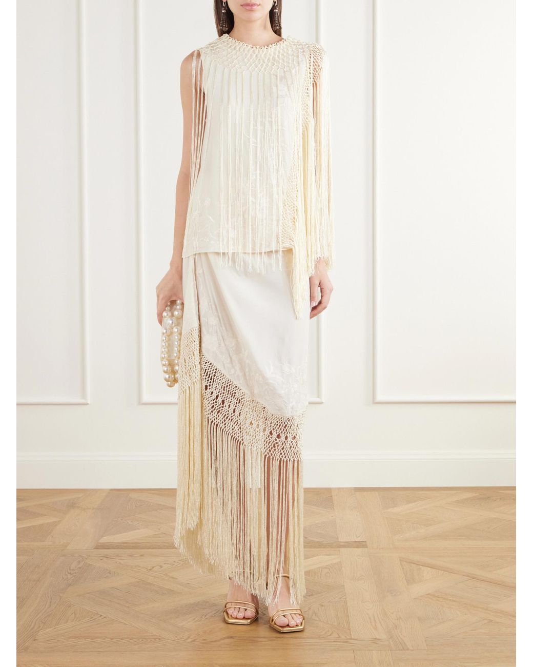 Ulla Johnson White Fringed Skirt